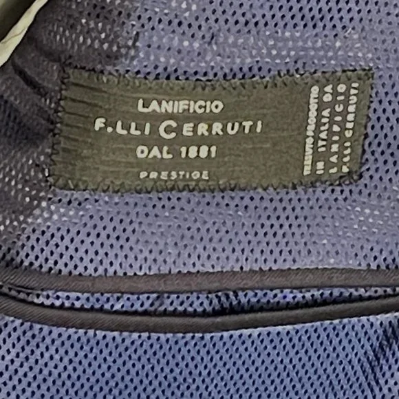 Luigi Bianchi Mantova All Virgin Wool Navy Blue Blazer - Picture 11 of 13